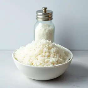 arroz cru no saleiro