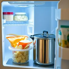 pode guardar panela com comida na geladeira